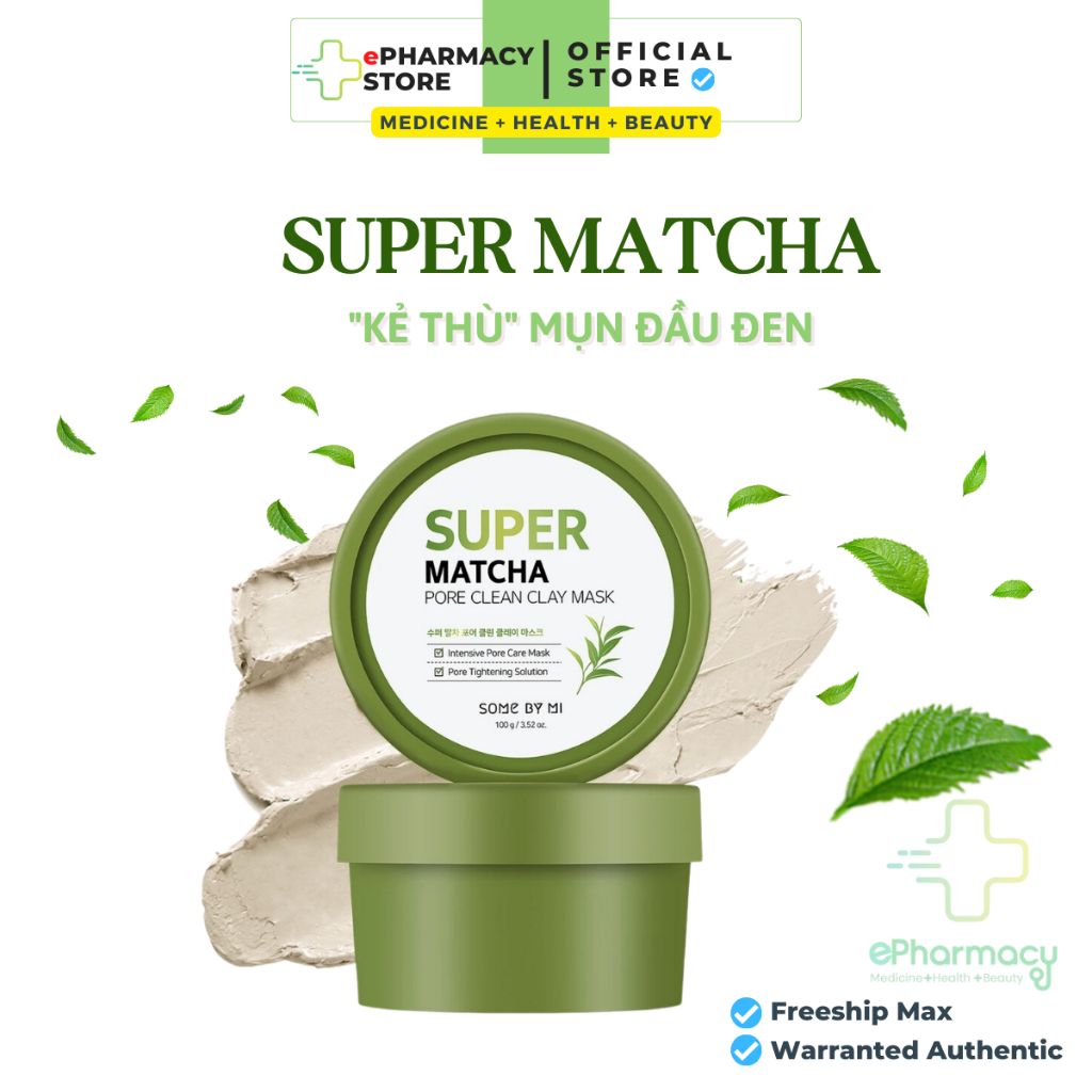 Some By Mi Super Matcha Clay Mask ปรับปรุงสิวหัวดํา - Some By Mi Super Matcha Pore Clean Clay Mask 100g