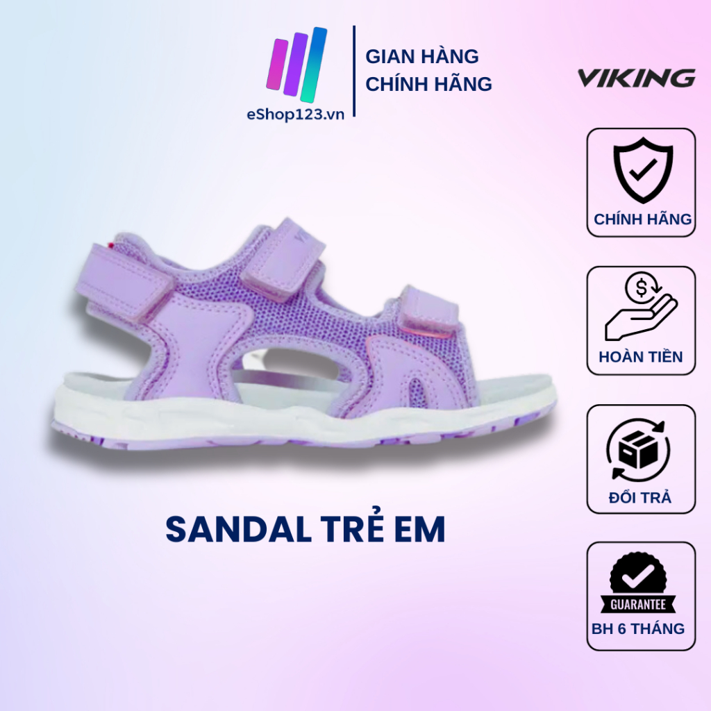 Dreamy Purple Viking Sandal สําหรับเด็กผู้หญิง พื้นรองเท้าหนังแท้ เบาสบาย สวยมาก ของแท้