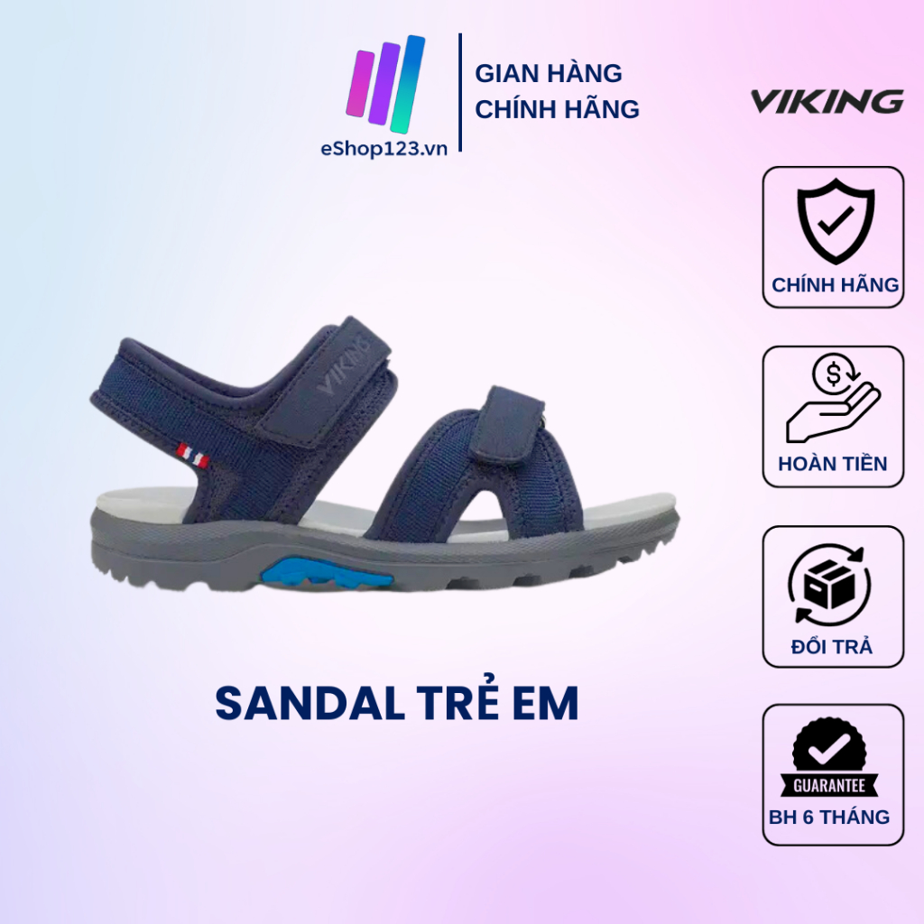 VIKING TUR BLUE SANDAL รองเท้าแตะ Unisex พื้นรองเท้าหนังแท้ เบา สบาย ได้ทั้งเด็กชาย ร่วมมือง่าย ของแ