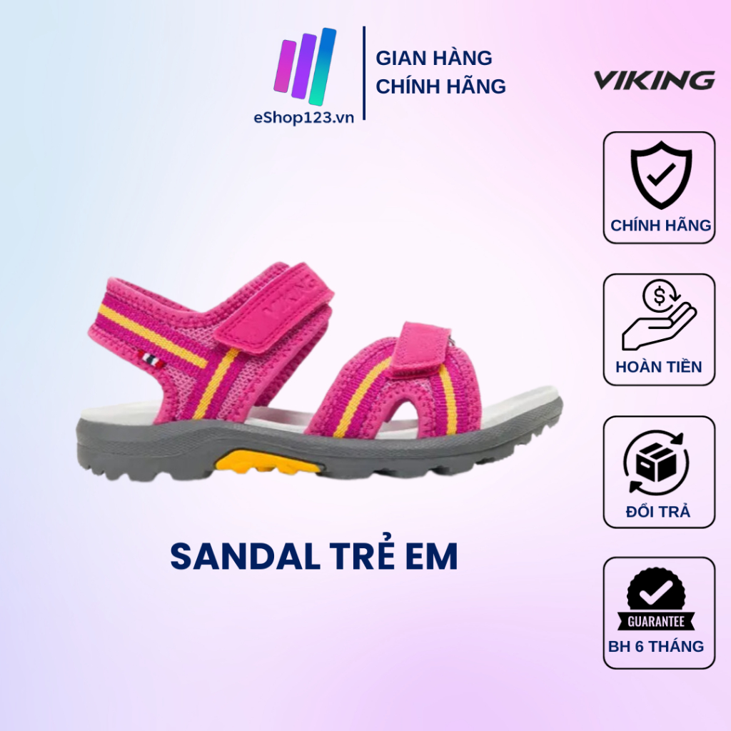 VIKING TUR PINK/YELLOW SANDAL รองเท้าแตะเด็กผู้หญิง พื้นหนังแท้ อ่อนโยน สบาย ได้ทั้งเด็กชาย ร่วมมือง