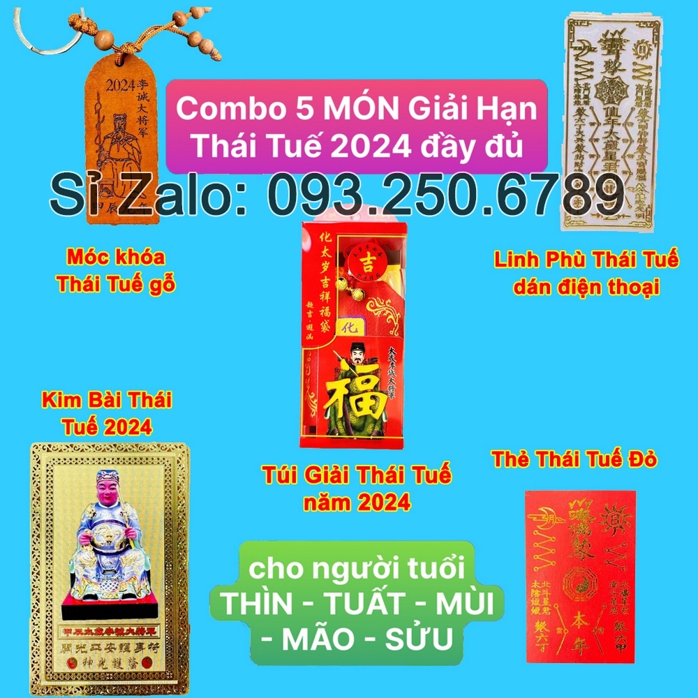 [Cheap I ] Combo Thai Tue 2024 Tense - Taste - Smell - Mao - Own Thai Tu Lesson, Thai Tue Bag, Thai Que Card , Key Chain