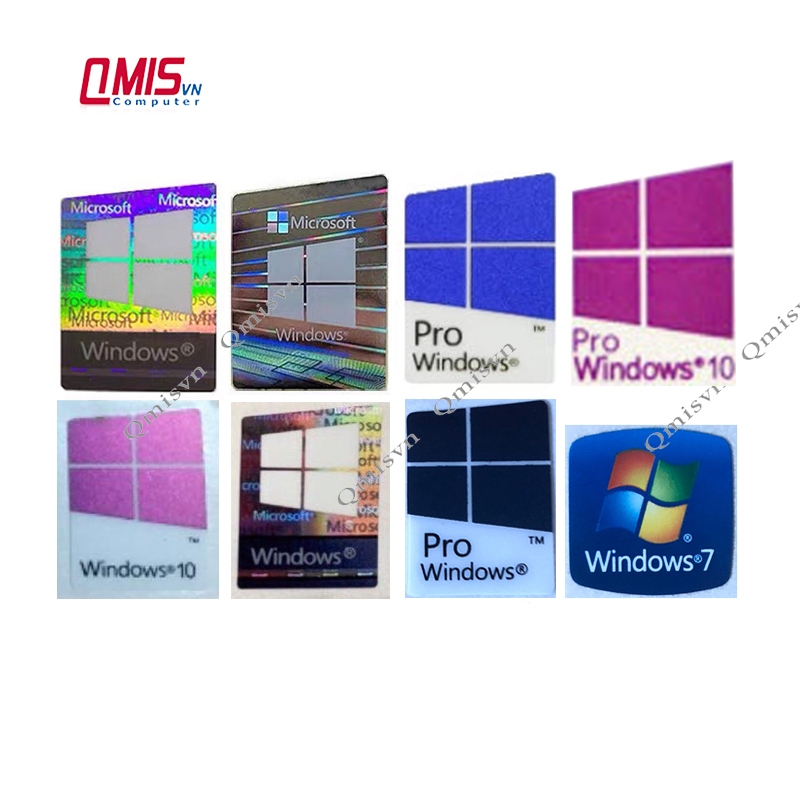 1 ชิ้น โลโก้ STAMPS WINDOWS 7, WINDOWS 10 PRO, WINDOWS 11 MULTI-COLOR EFFECTS - สติ๊กเกอร์