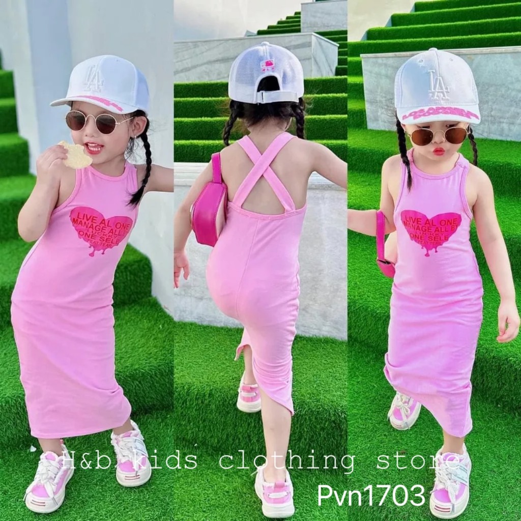 ชุดเดรสเด็กผู้หญิงมีสายไขว้หลัง 2 เส้น รูปทรง Body สําหรับเด็กทารกตั้งแต่ 8-26kg