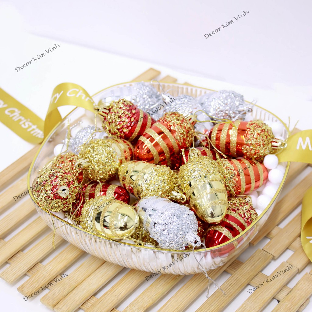 กล่อง 6 เม็ด ลูกปัด Acorns E54 ตกแต่งต้นคริสต์มาส
