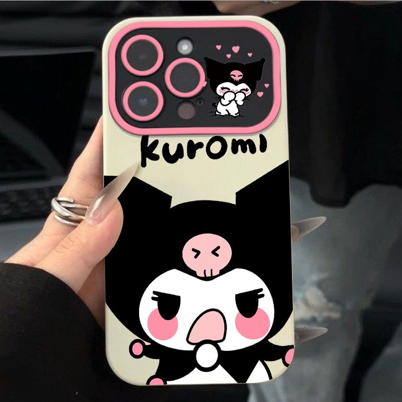 แฟชั่นสาว kuromi กรอบกล้อง iphone เคสโทรศัพท์ iphone 6/6s/7/8plus/X/XS/11/12/13/14/15 Pro Plus Max 1