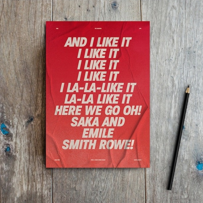 ️ Poster Saka และ Smith Rowe Song - Arsenal Saka และ Smith Rowe Chant Poster Wall Decal