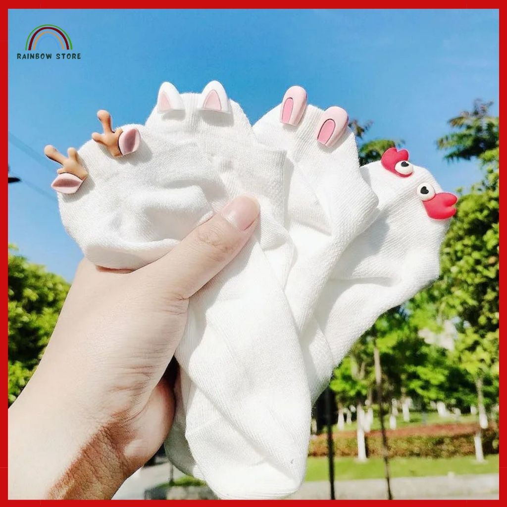 RB168.ถุงเท้าผ้าฝ้ายสัตว์น้อยน่ารักสําหรับผู้หญิง (RAINBOW STORE_อุปกรณ์เสริมของขวัญ)