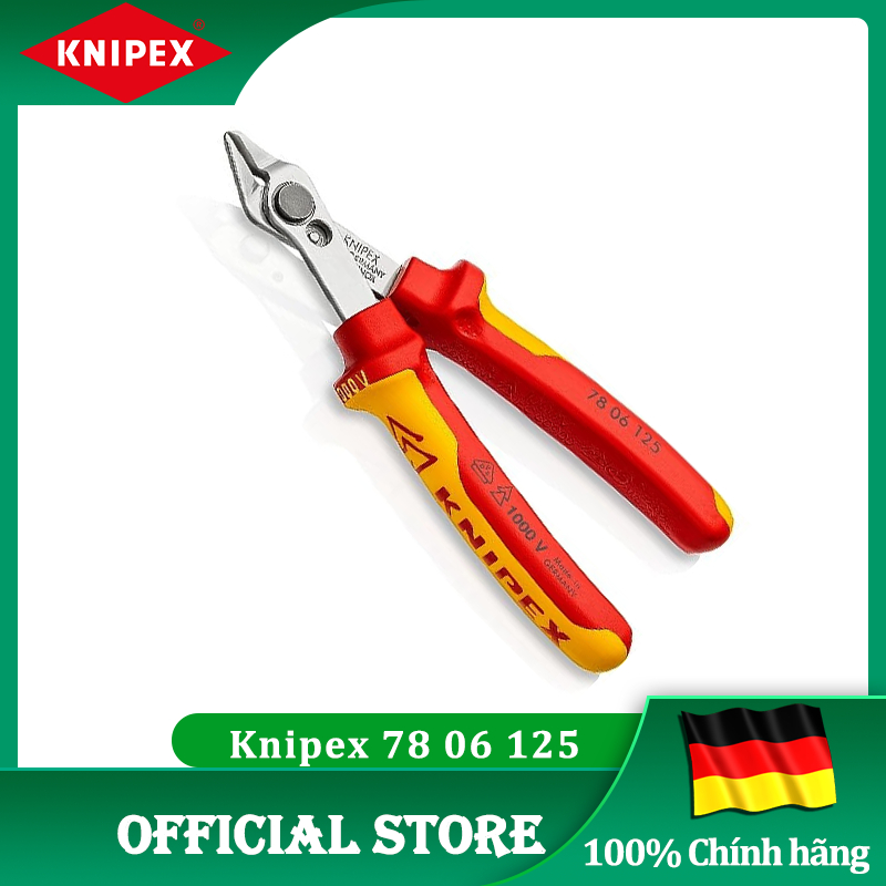 คีมตัดส่วนประกอบ Super Knips 125mm Insulated 1000 Volt Knipex 78 06 125 [เยอรมันแท้/เยอรมนีราคาถูก]