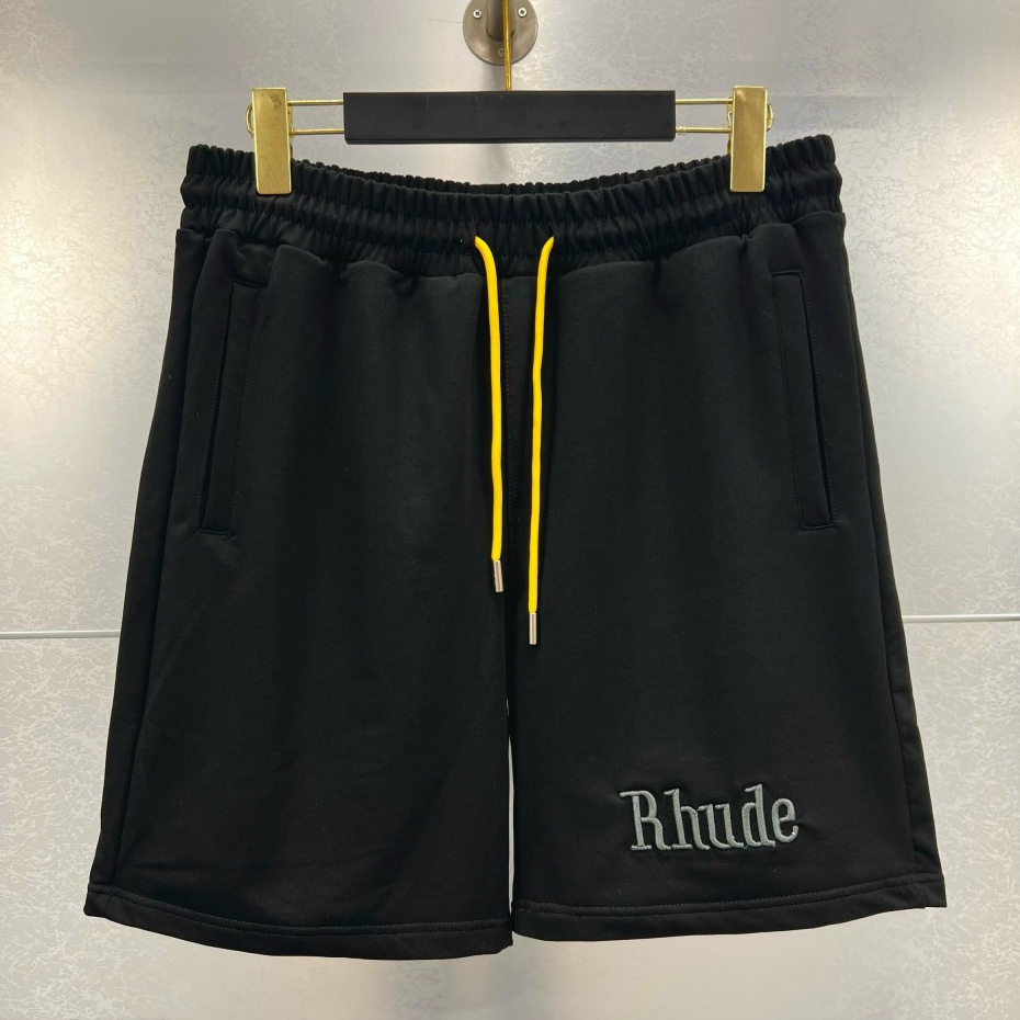 Rhude Logo กางเกงขาสั้นผู้ชายปักคุณภาพสูง กางเกงขาสั้นใหม่ล่าสุด Hot Summer 2023