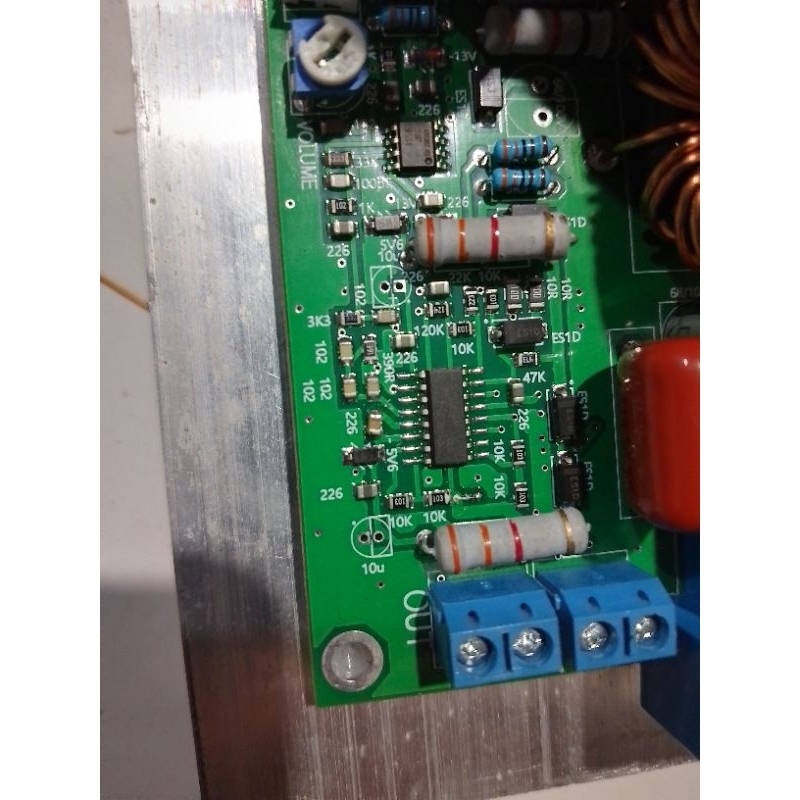 Classd power board 1000W (ic IRS2092S,4558,4 ฟุตของแท้ IRFB5615 4 ตัวเก็บประจุ 4700/63 V Protection 