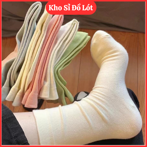 ถุงเท้าสูงถุงเท้าสูงบางคุณภาพสูงลายสีพาสเทลรหัสปกยัก tccc12