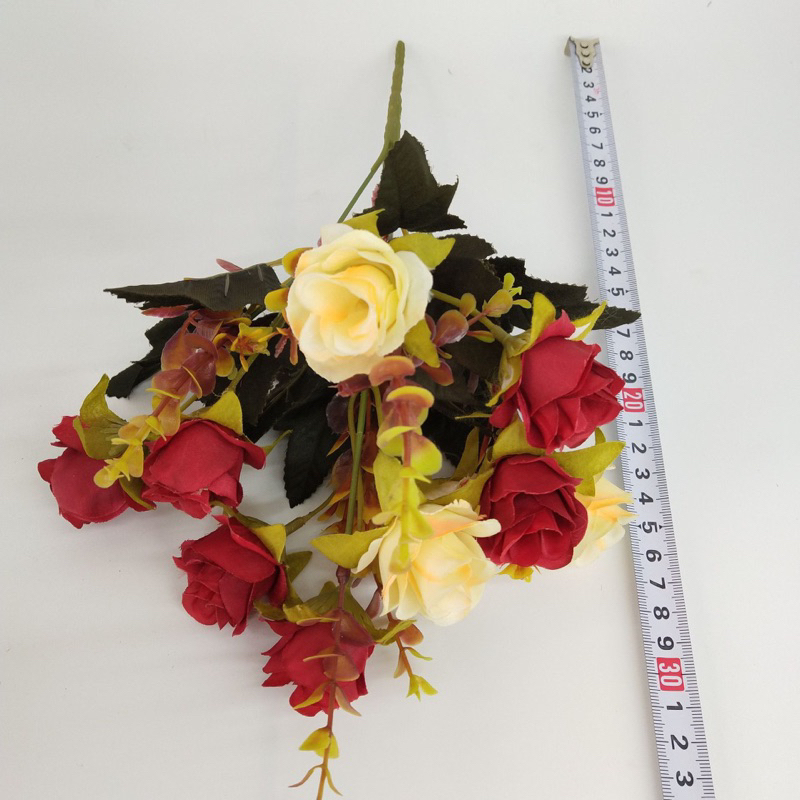 FAKE ROSE BRANCHES DECORATE FLOWER VASES, เซรามิก