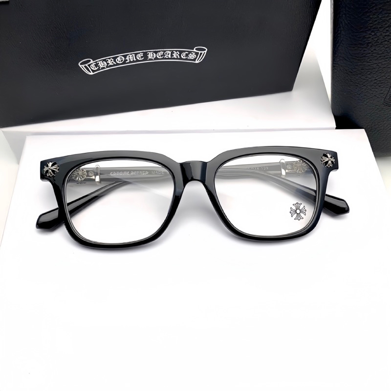 Chrome Hearts Cox Ucker 273 กรอบแว่นตาทรงสี่เหลี่ยมสําหรับผู้ชายและผู้หญิงสไตล์คลาสสิก