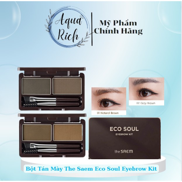 [ พร ้ อมแปรง ] THE SAEM Eco Soul Eyebrow Kit [ สีน ้ ําตาล - สีดํา ]
