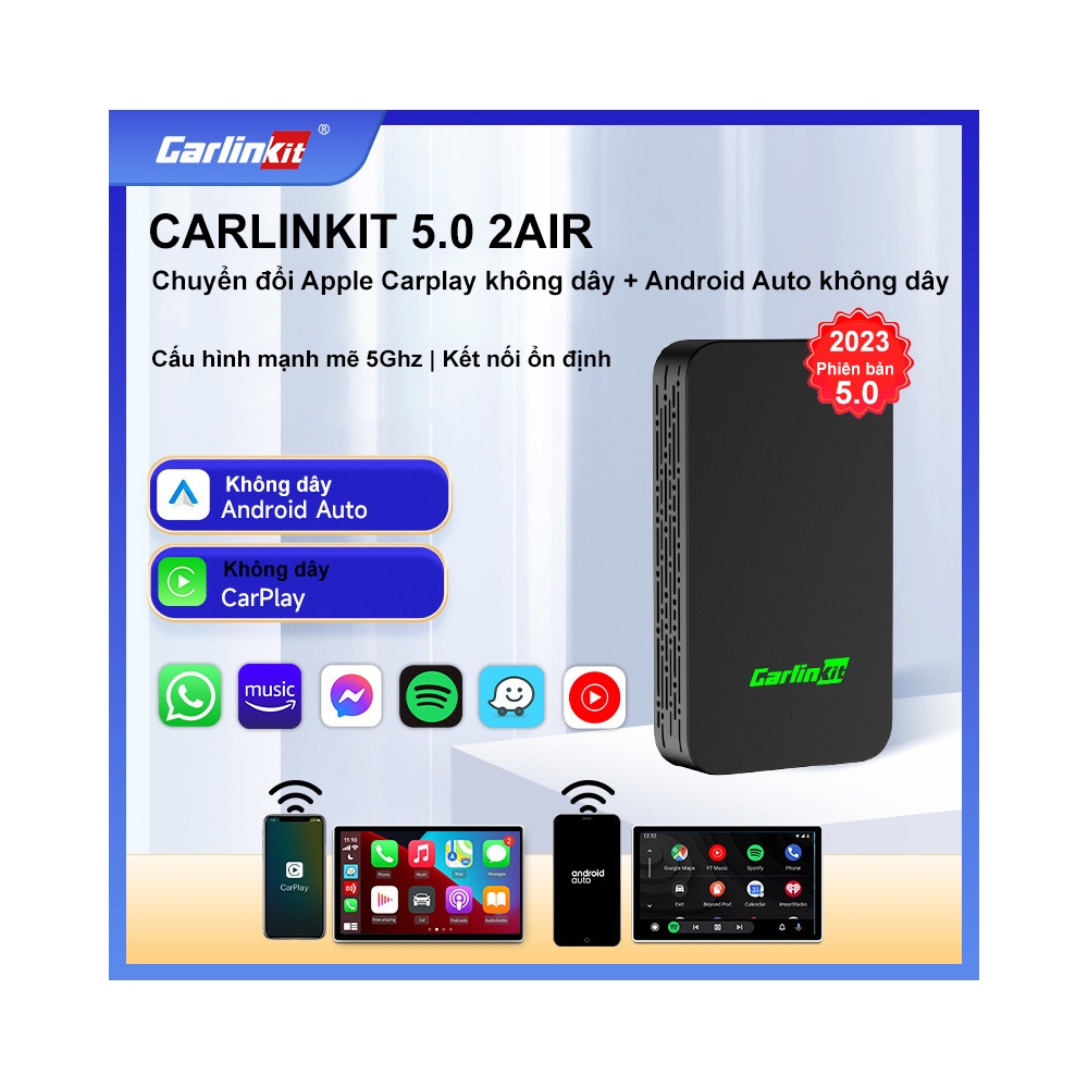 Carlinkit 5.0 2Air Apple Carplay Adapter , Android อัตโนมัติไร ้ สาย