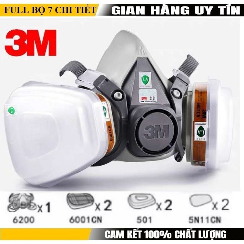หน้ากาก 6200 (หน้ากากป้องกันแก๊สพิษครบชุด 6200 รวมหน้ากาก 1 ชิ้น + ฟิลเตอร์ 6001CN 2 ชิ้น + ฟิลเตอร์