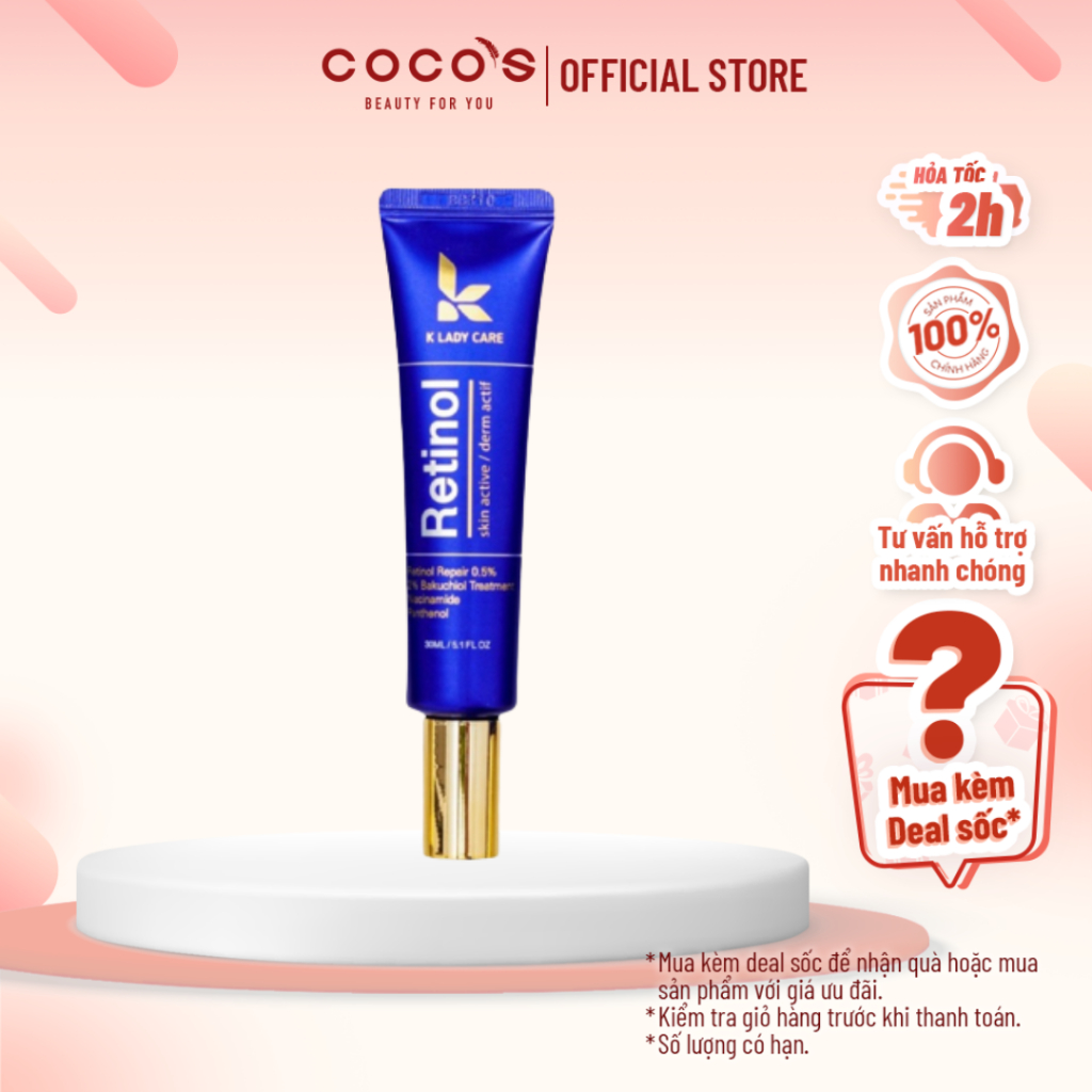 Retinol K Lady Care Cream ลดสิว , ควบคุมมัน , เบลอร ์ เกาหลี Dark Spots 30ml