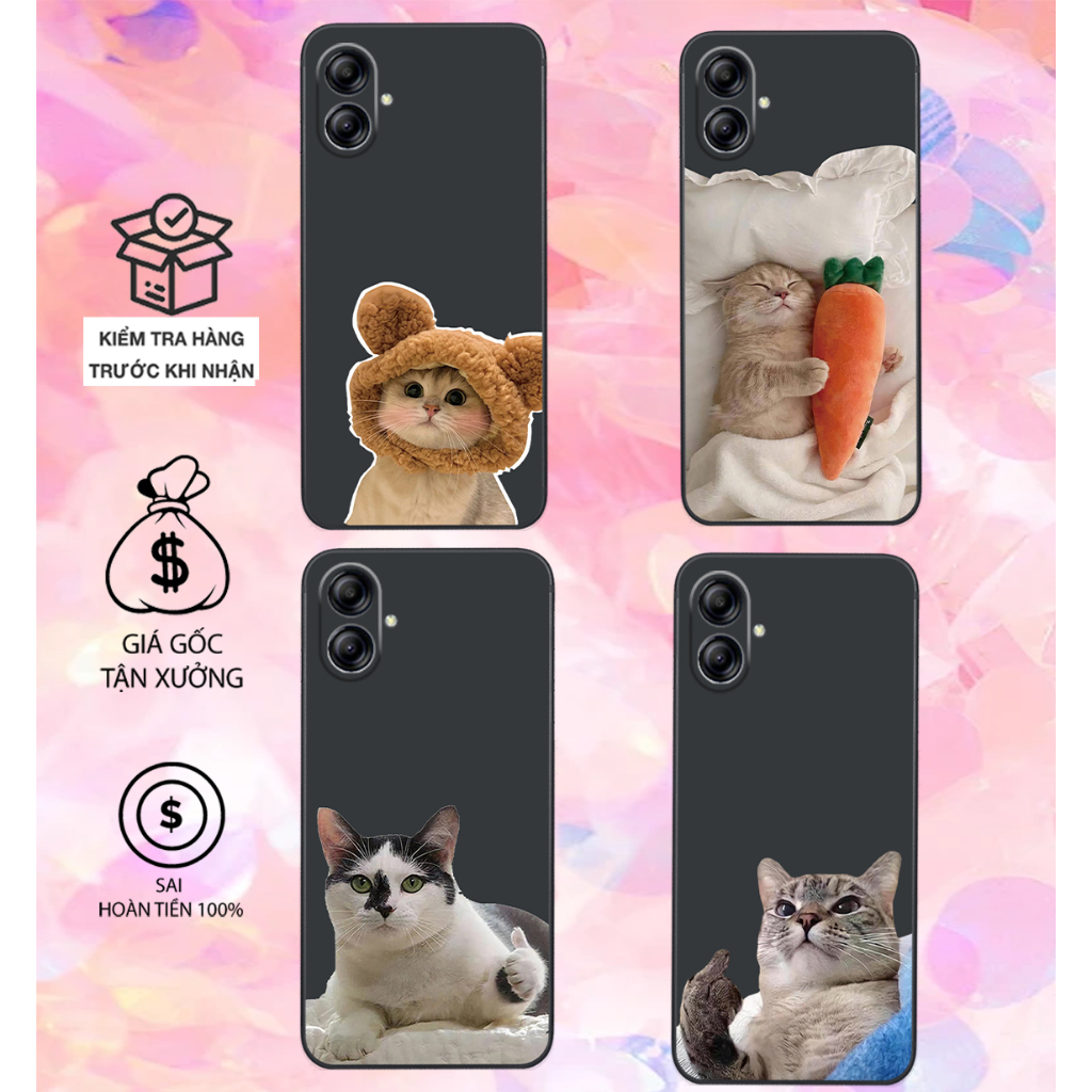 Samsung A05 / Samsung A05S / Samsung A06 /SAMSUNG A06 5G เคสนิ่มพิมพ์ลายแมวน่ารักเพื่อปกป้องกล้อง
