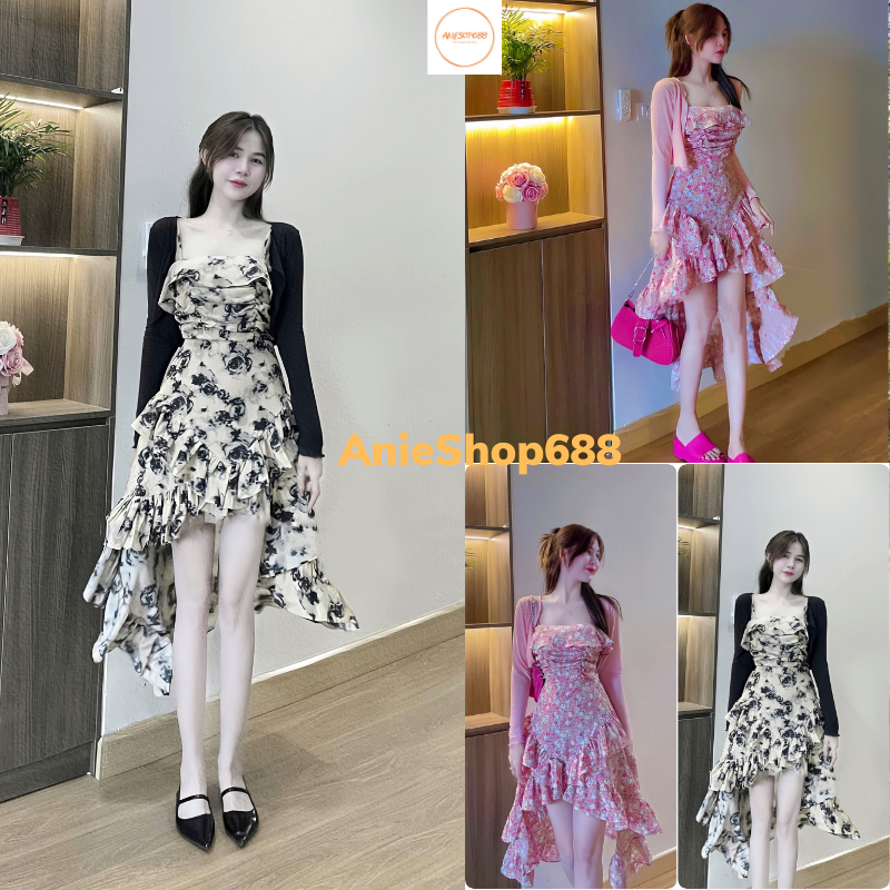 Super Hack Flower Style Chinese Dress Set, Breast Sucking Skirt With Cadigan Shirt, ANIESHOP688 2 St