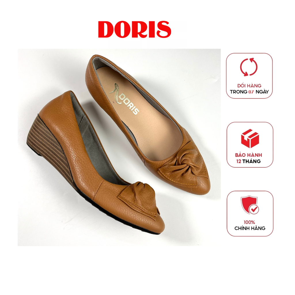 Doris DR506 5 ซม.Wedges รองเท้าตุ๊กตาคุณภาพสูงหนังแท้ - SMALL FORM 1 SIZE UP - AVAILABLE ขนาด 40