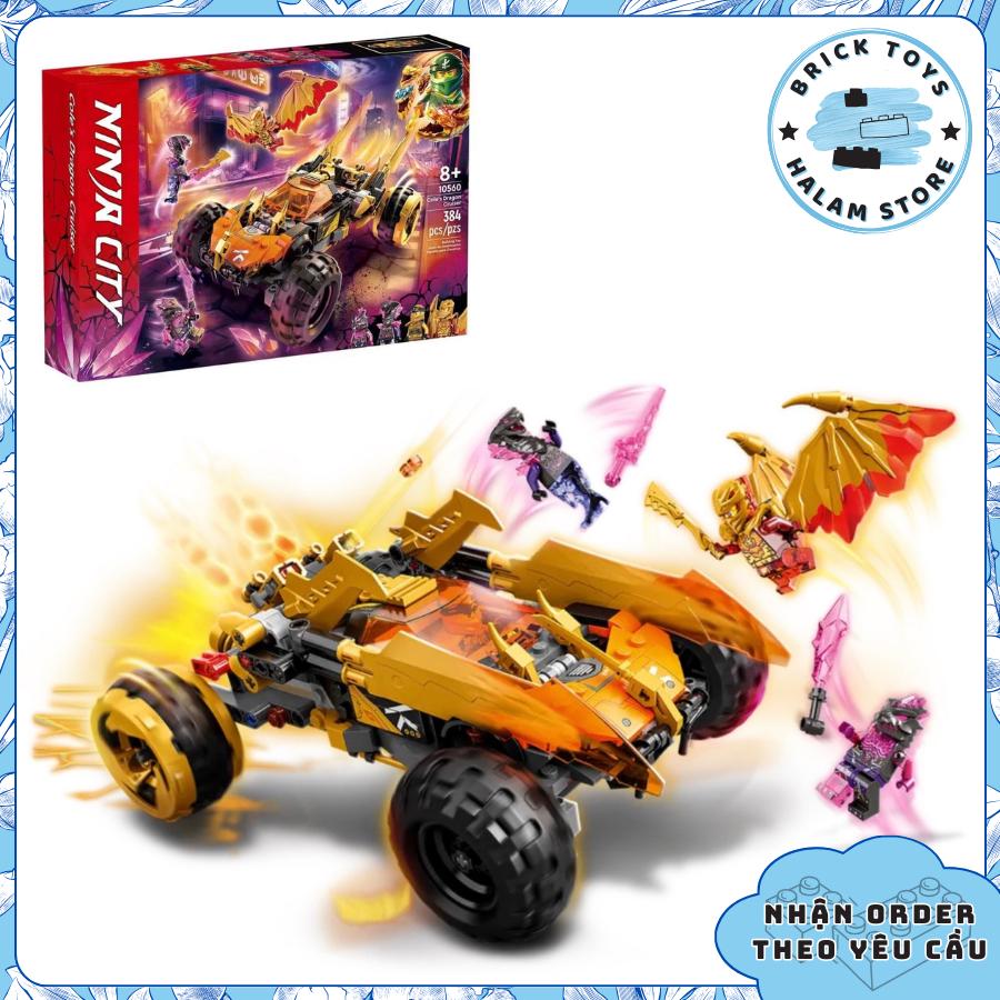 Ninjago 10560 71769 Dragon Cruiser ประกอบของเล่น - โมเดล Ninja City Cole รถออฟโรด