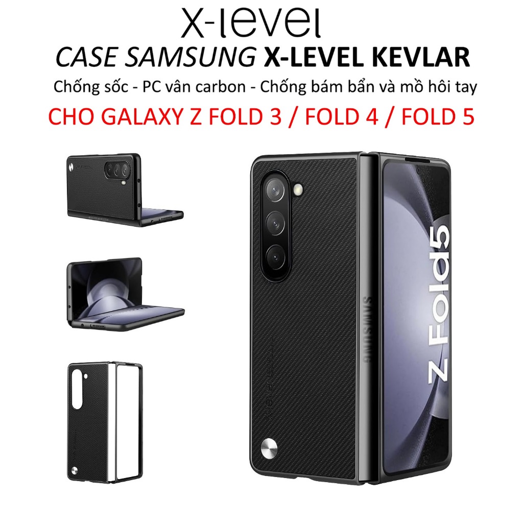 เคสกันกระแทกสําหรับ Samsung Galaxy Z พับ 3 / Z พับ 4 zFold 5 X-Level Kevlar หน ้ าจอพับ - HPK Distribution