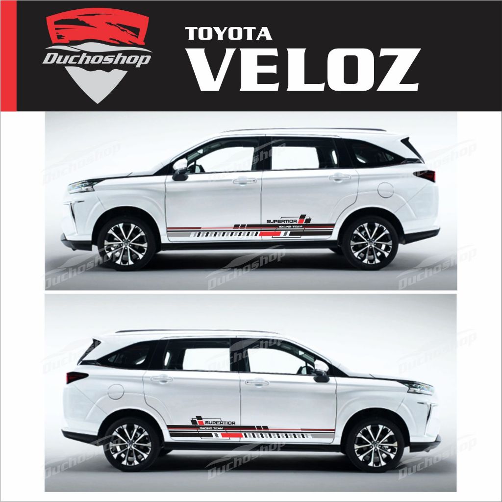 สติ๊กเกอร์ติดรถ Toyota Veloz, Avanza, สติ๊กเกอร์ pvc กลางแจ้ง, กันน้ํา, colorfast, ครบชุดทั้งสองด้าน