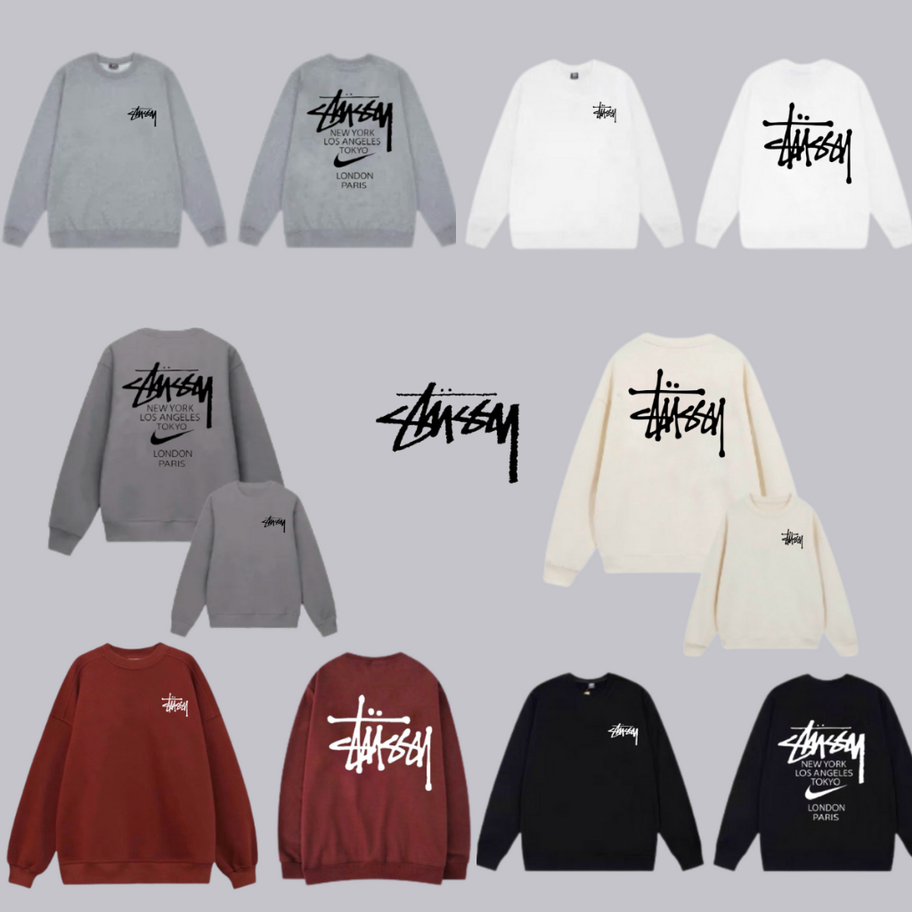 เสื้อกันหนาว stussy ปักโลโก้และเสื้อกันหนาวคุณภาพสูง เสื้อ swt stussy สําหรับผู้ชายและผู้หญิงที่มีมา