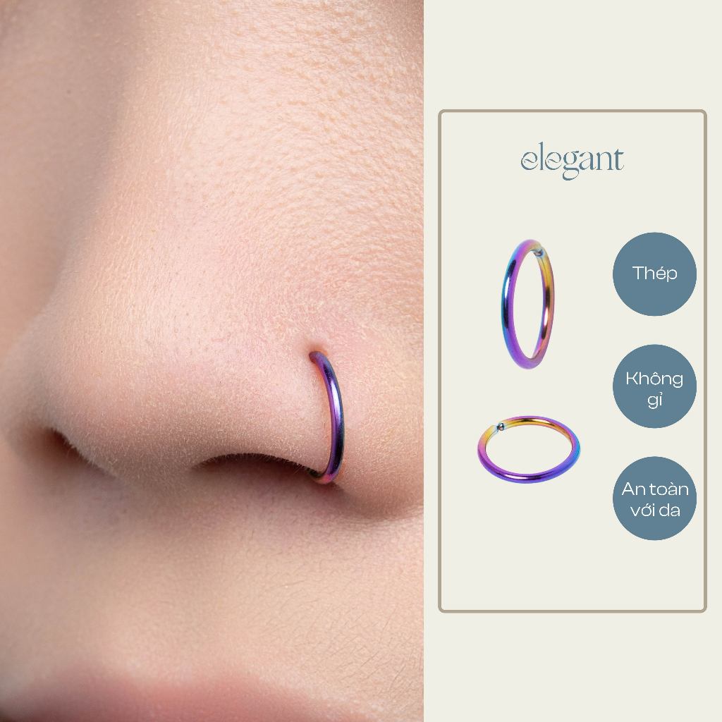 NOSE RING COOL COLOR Elegant 8mm NOSE RING (ราคา 1 ชิ้น)