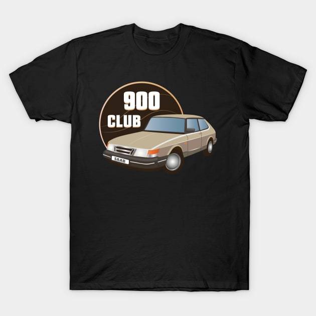 1980s Saab 900 Club Classic Car Turbo TShirt - TEE156