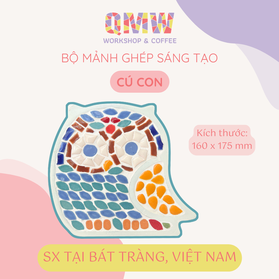 ชุดอุปกรณ์ทําโมเสคเซรามิกที่บ้าน OWLS - ผลิตในค้างคาวตรัง