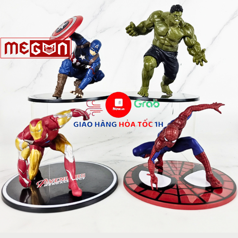 Superhero Model MARVEL AVENGERS Spider Man Model - Blue Giant Hulk - Caption - Iron Man