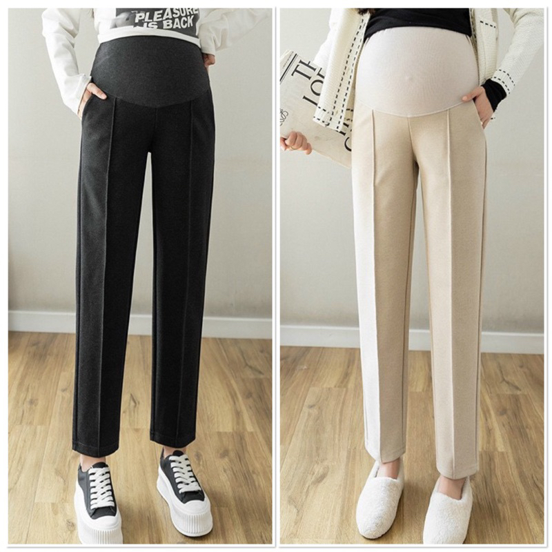 FALL-Winter OFFICE PREGONCY PANTS ออกแบบด้วยผ้าจั๊มหนานุ่ม Q22
