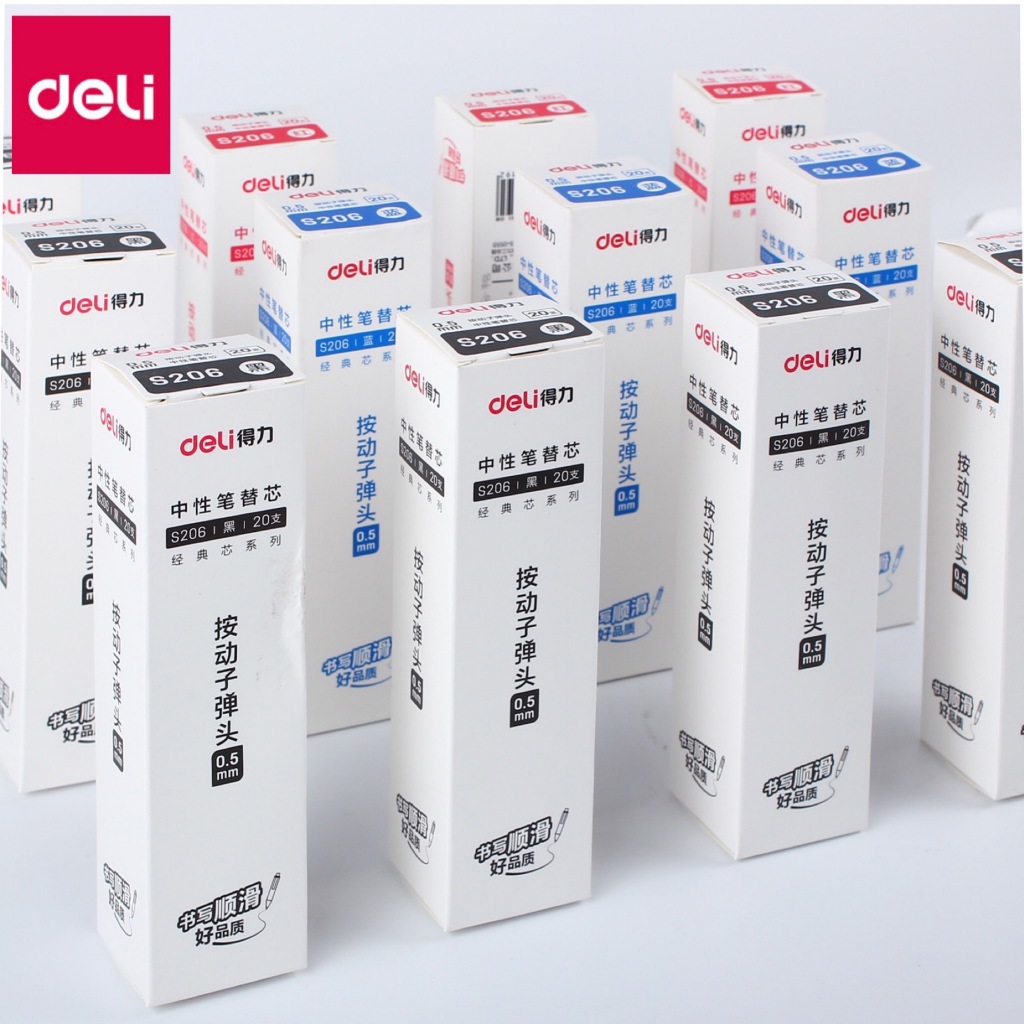 กล่อง 5/10/20 Deli S206 เติมสําหรับ Deli ปากกาลูกลื่น A575, S101, S108, A025B