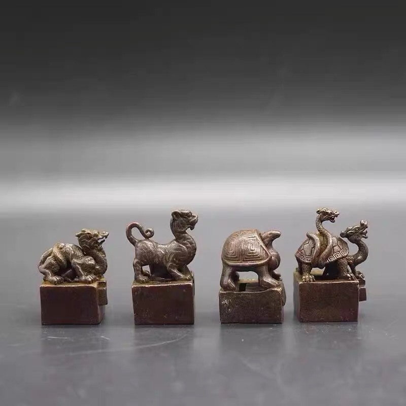 ชุดซีลแกะสลัก Super Mini (TD360) Four Divine Beasts รวมมังกร เสือขาว ของสะสม Confucius Huyen Vu