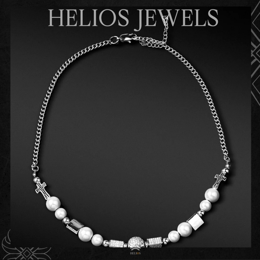 สร้อยคอ Helios Skull Bling สําหรับผู้ชายและผู้หญิง DCN193