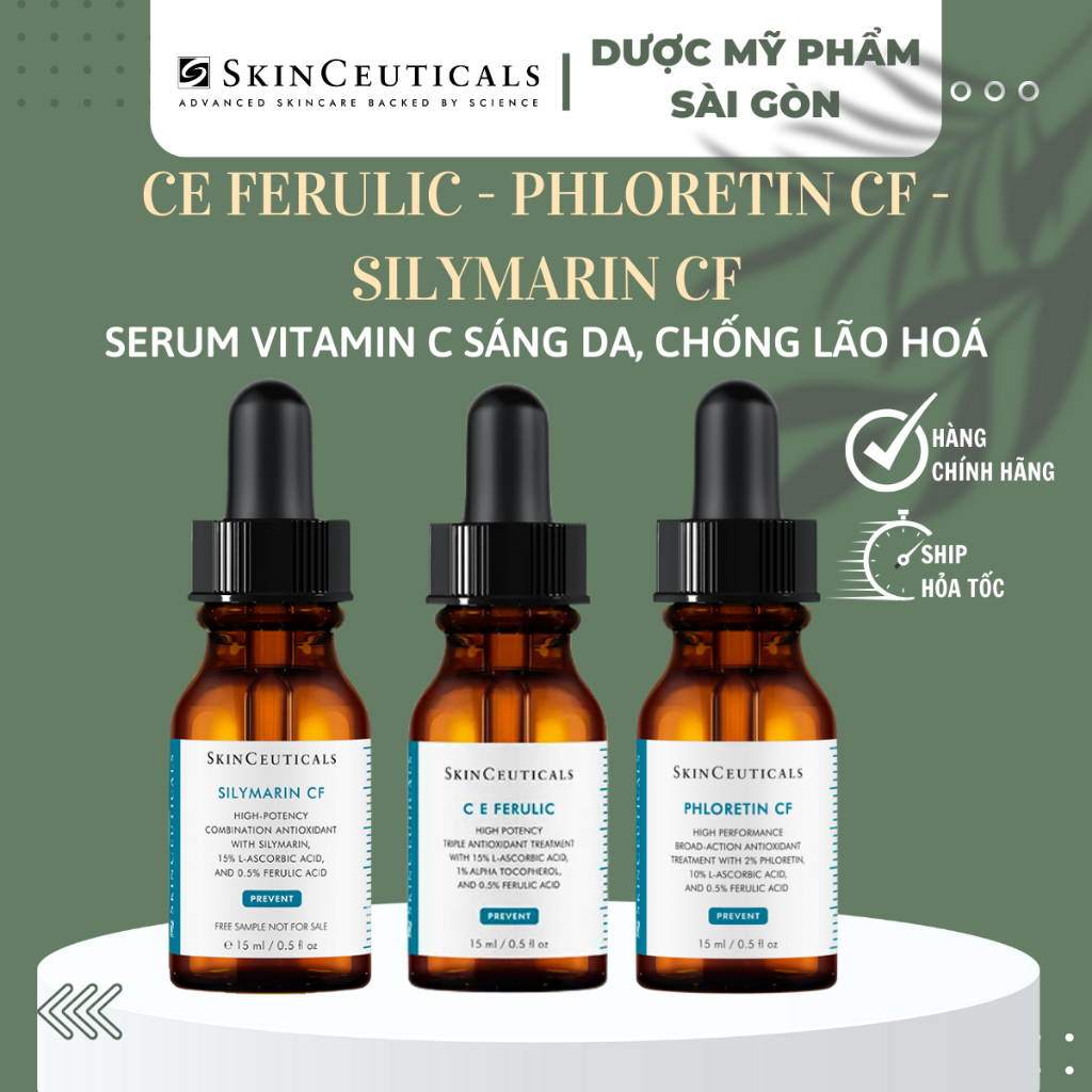 [ ผลิตภัณฑ ์ ของบริษัท ] วิตามินซี SkinCeuticals Serum 15ml - CE Ferulic - Phloretin CF - Silymarin CF