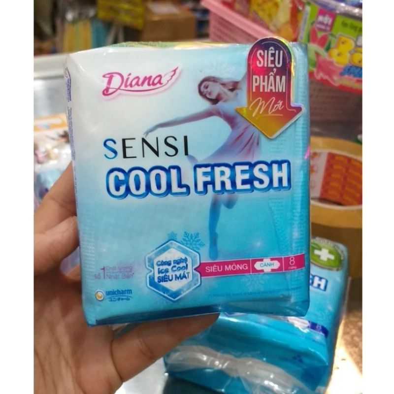 Diana Sensi Cool Fresh ผ ้ าอนามัยบางเฉียบ 8 ชิ ้ น
