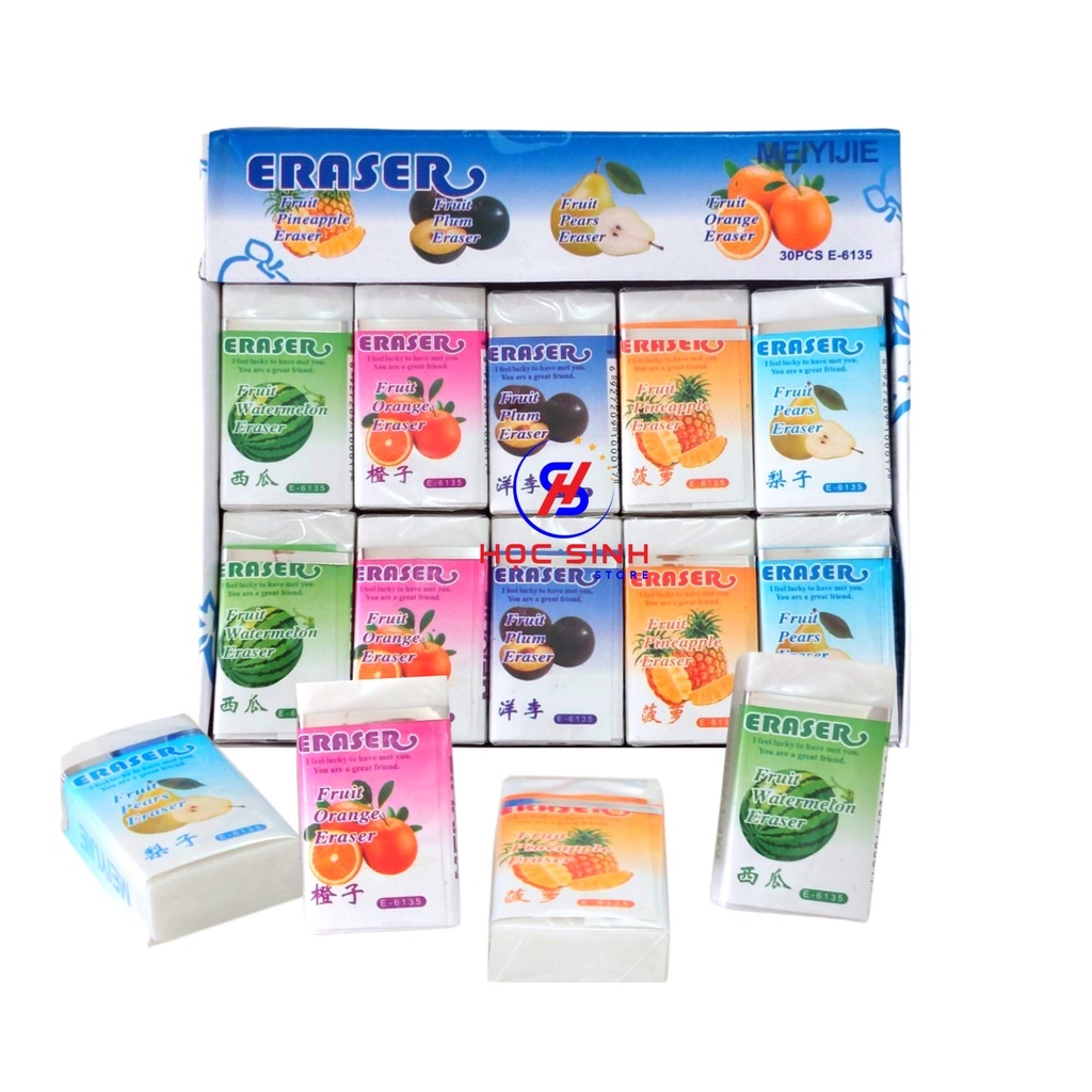 กล่องยางลบดินสอ 30 ชิ้น E-6135 White Fruit Shell - NO.1 Store