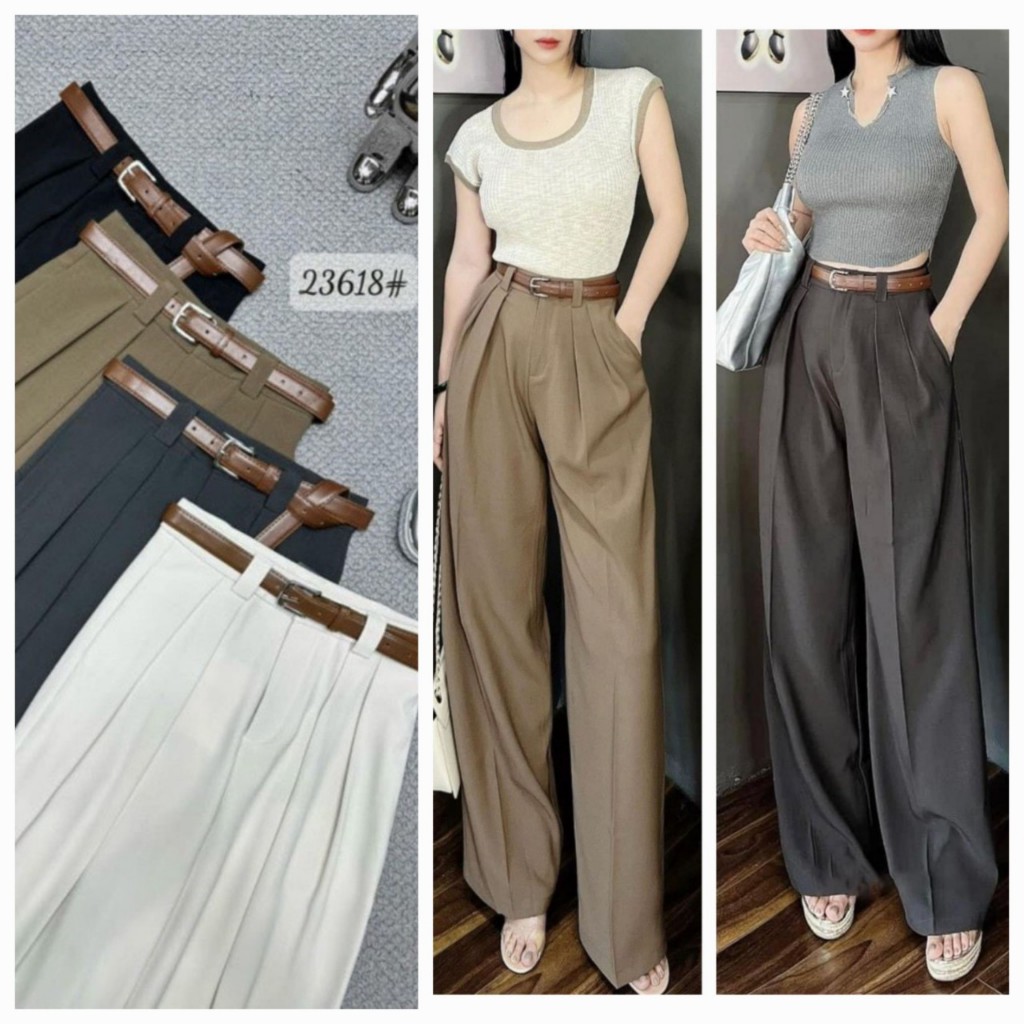 กางเกงขากว้างแบบพับได้รุ่นใหม่ Leech ยาว 100_103cm_M799