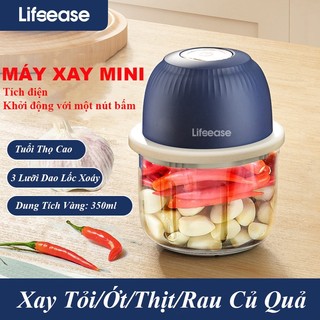 Máy xay mini đa năng-Tích điện,cối thủy tinh-350ml
