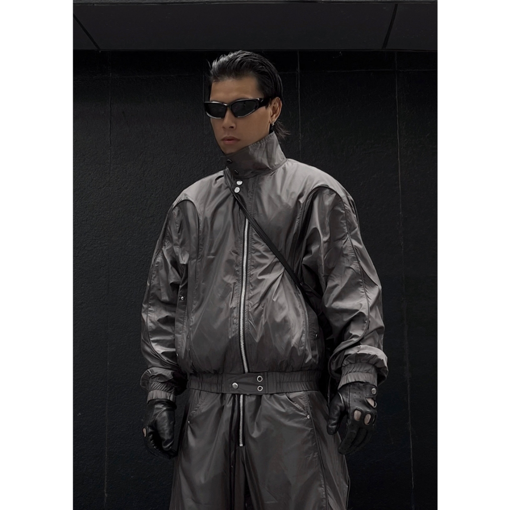 [รูปถ่ายจริง] RICH เสื้อกันลม Lind สะท้อนแสงสีเทา - AK074B