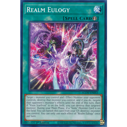 [ การ์ด Yugioh ของแท้ ] Realm Eulogy - AGOOV-EN053 - Common 1st Edition