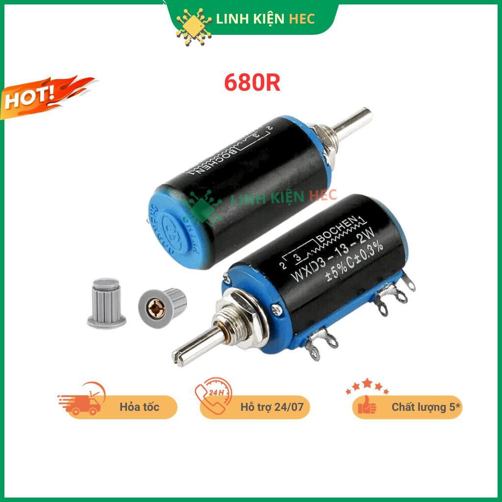 Potentiometer เดี่ยว 680R WXD3-13-2W multi-turn ของแท้ linhkienhec