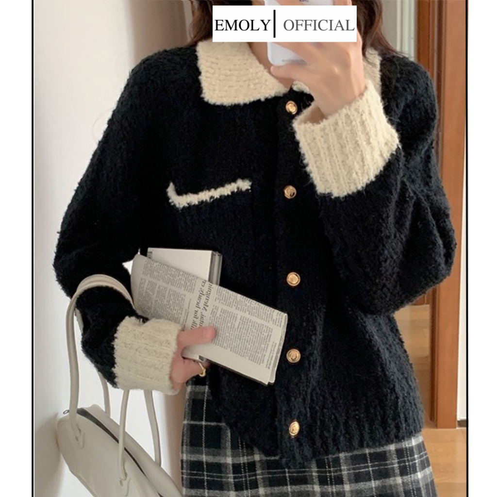 [AVAILABLE] เสื้อโค้ทขนสัตว์คอปกโปโลสีดําและสีขาวแฟชั่นฤดูใบไม้ร่วงและฤดูหนาวใหม่ - 143