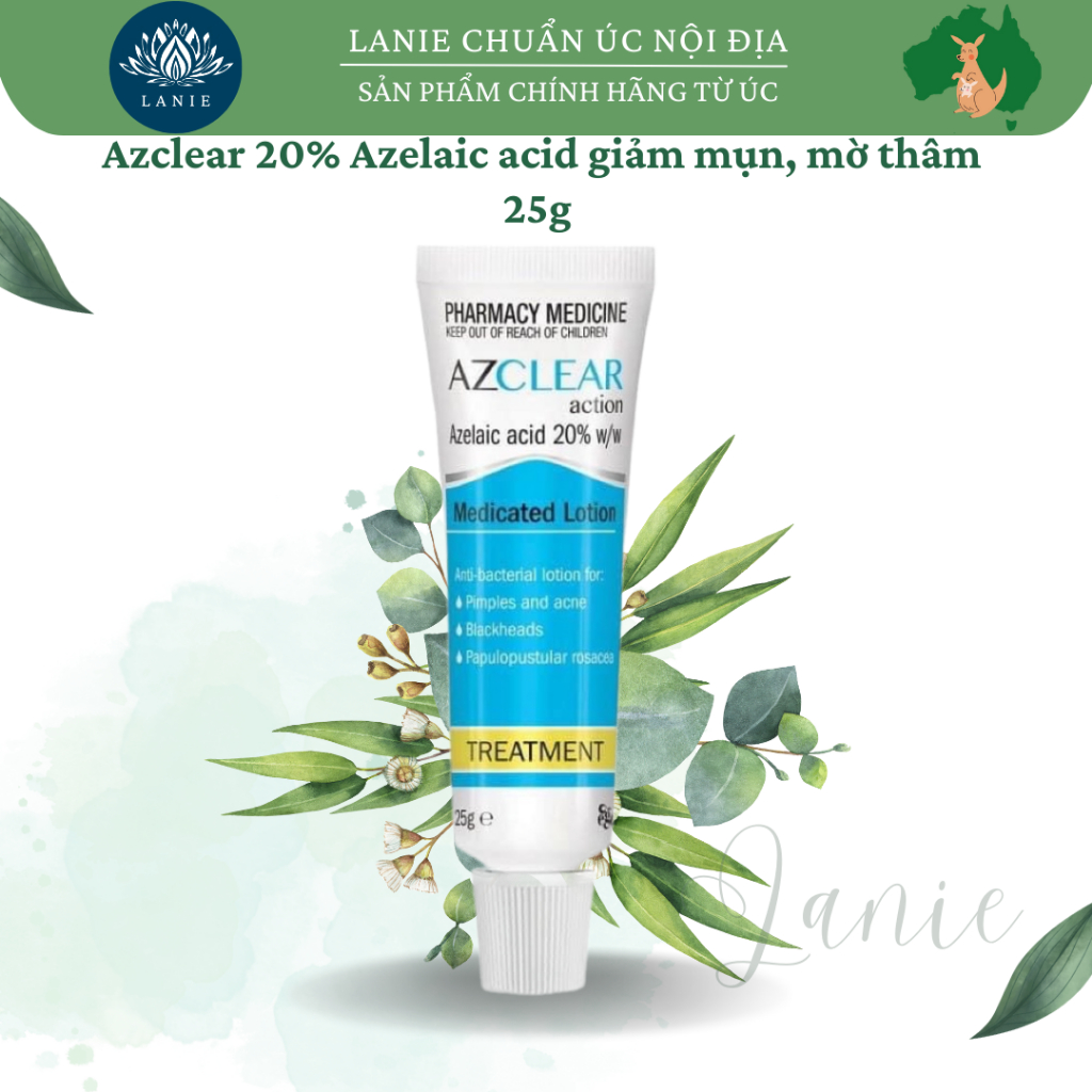 Azclear 20 % Azelaic acid Multi-Purpose Cream ลดสิว , Blurs Australia Standard