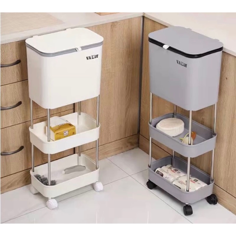 SUPER USEFUL 3-LAYER TRASH BIN - GARBAGE CLASSIFICATION TRASH BIN - 12 LITER 3-LAYER TRASH BIN พร้อม