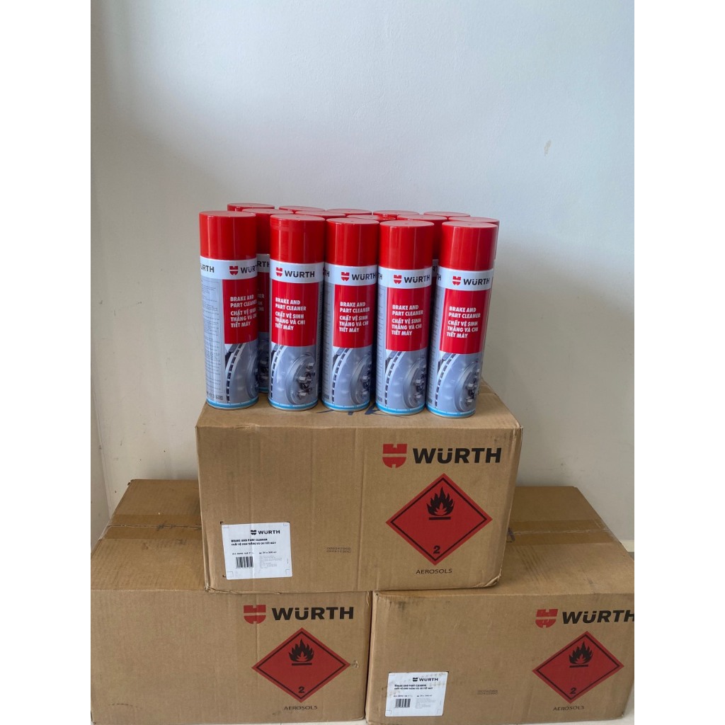 ทําความสะอาดดิสก์เบรกและขจัดคราบไขมันอุตสาหกรรม Wurth Brake Cleaner