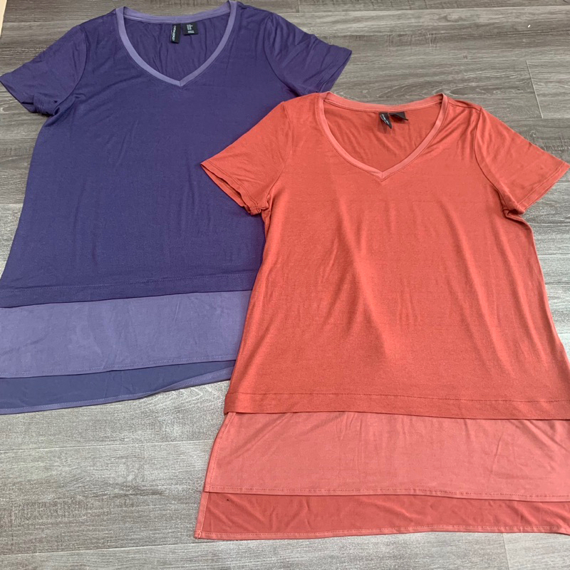 CYNTHIA ROWLEY VNXK เสื้อยืดผู้หญิงผ้าฝ้ายผ้าไหม 4c คอเต่าแขนสั้น Slit 2 สีสีฟ้า/สีน้ําตาล