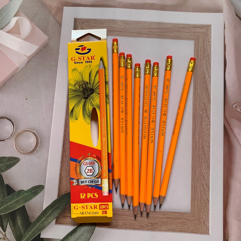 Combo 5 ดินสอไม้ทอง G-star (GS 009)